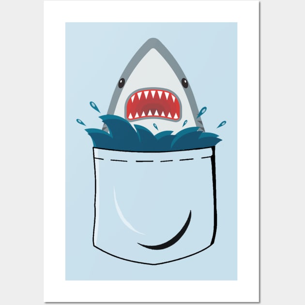 Shark in a Pocket Wall Art by Malakian Art